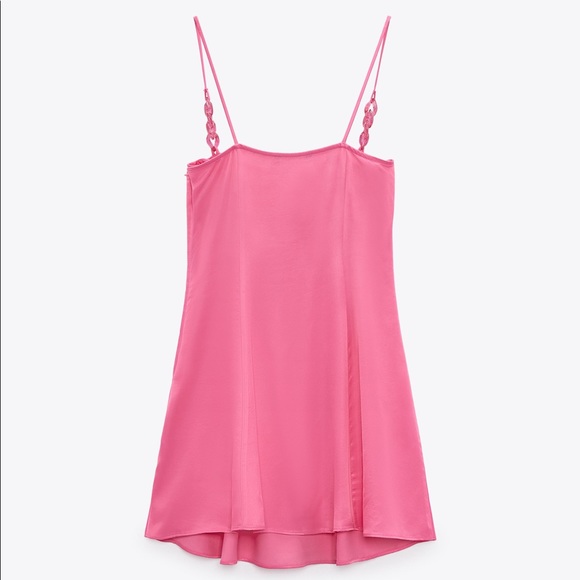 Zara Pink Satin Effect Corset Style Dress - Picture 16 of 17